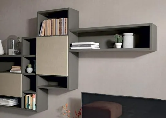 Vista ravvicinata della libreria a parete Horizon 867 MobilGam