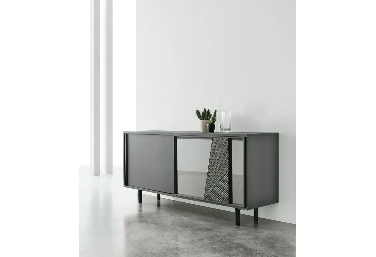 Madia Modus New Target Point grigia con inserto in vetro ondulato