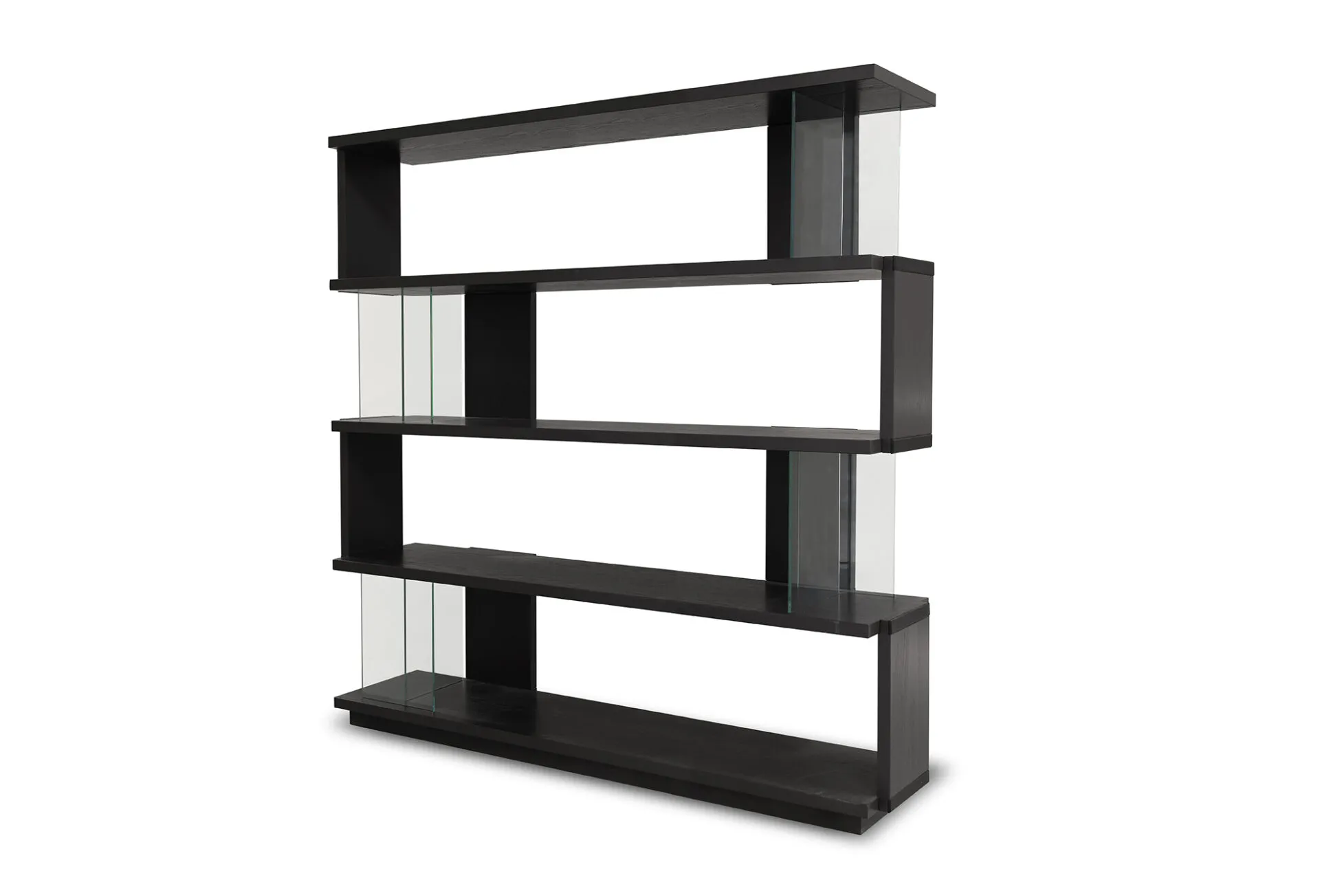 Libreria Tosato 24.33 da 185 cm vista dal lato opposto, su fondo bianco