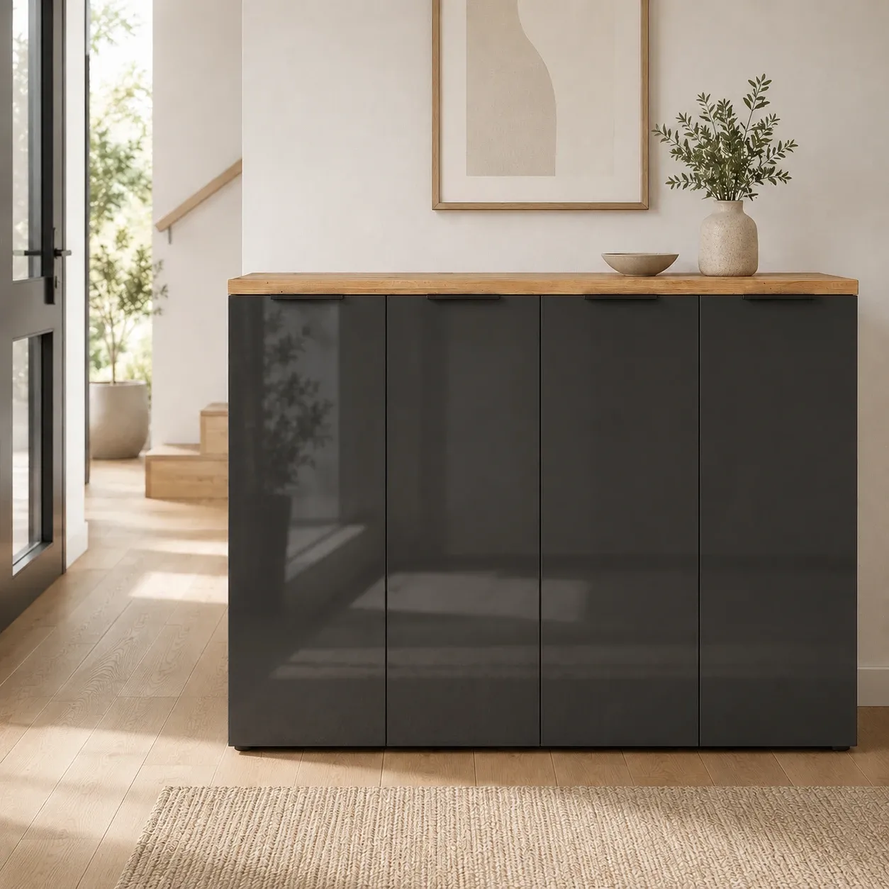 Scarpiera Annency Grey Tomasucci antracite a quattro ante