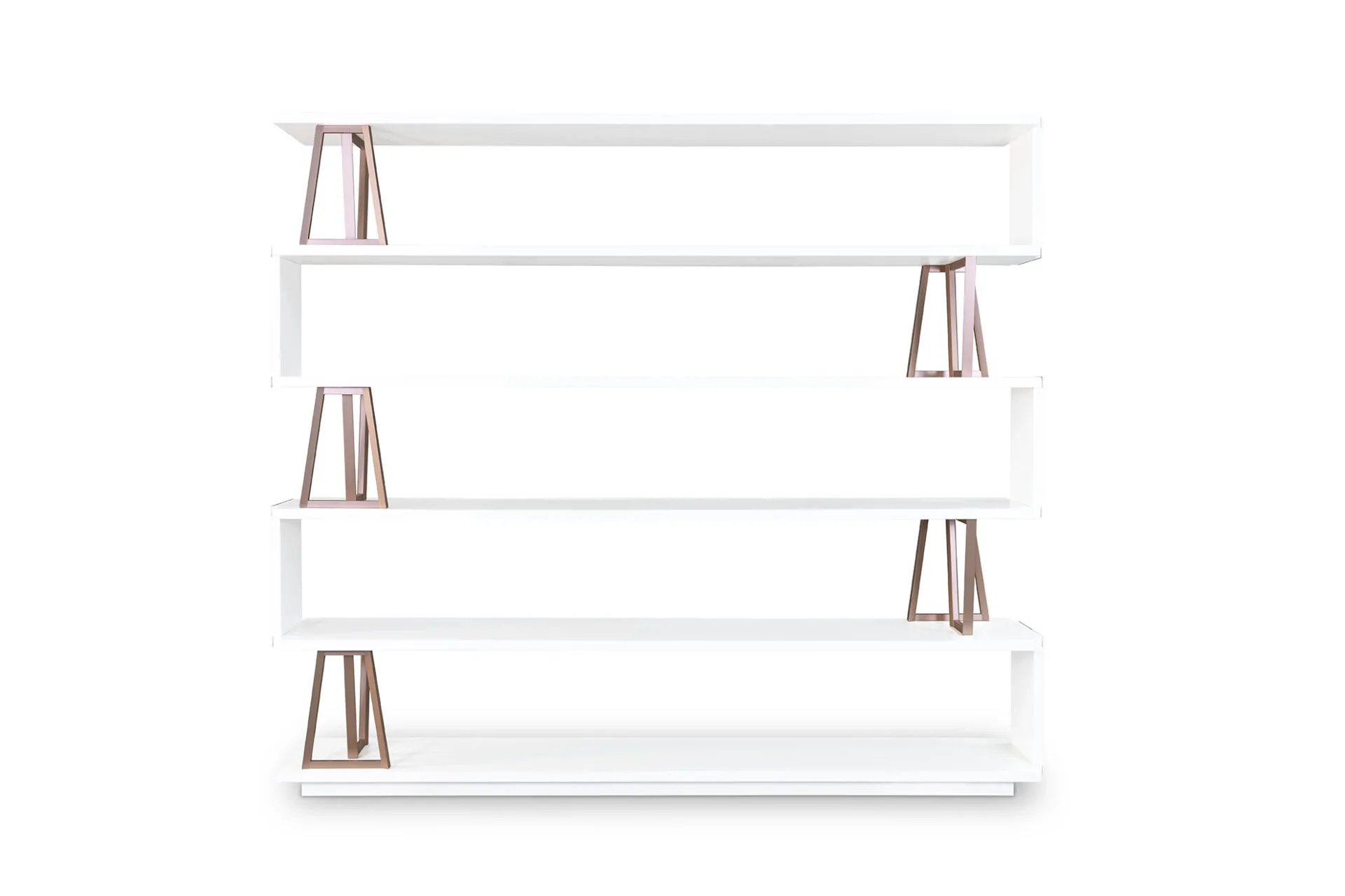 Vista frontale della libreria Tosato 24.36 laccata bianco liscio