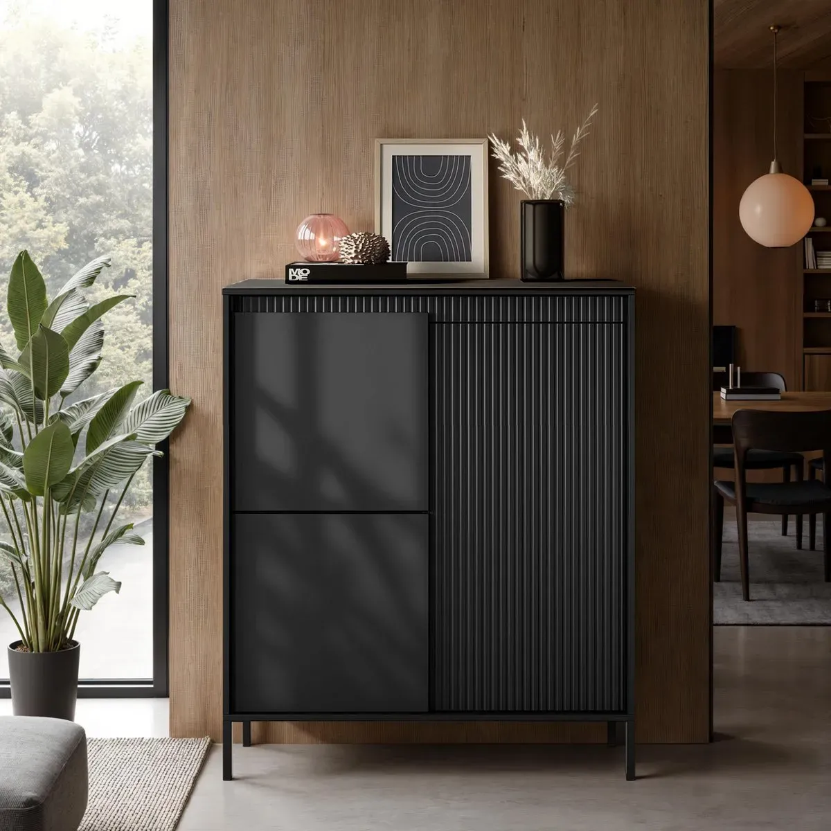 Mobile alto Gharbo Black Tomasucci a tre ante dogate