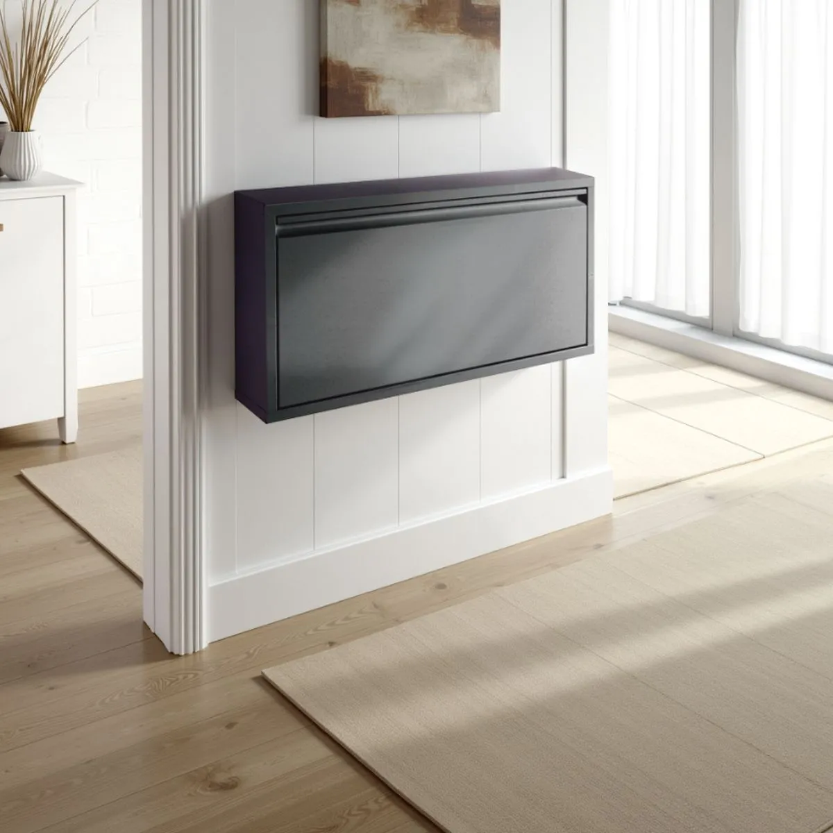 Scarpiera a parete Sandy Dark Grey Tomasucci in metallo antracite