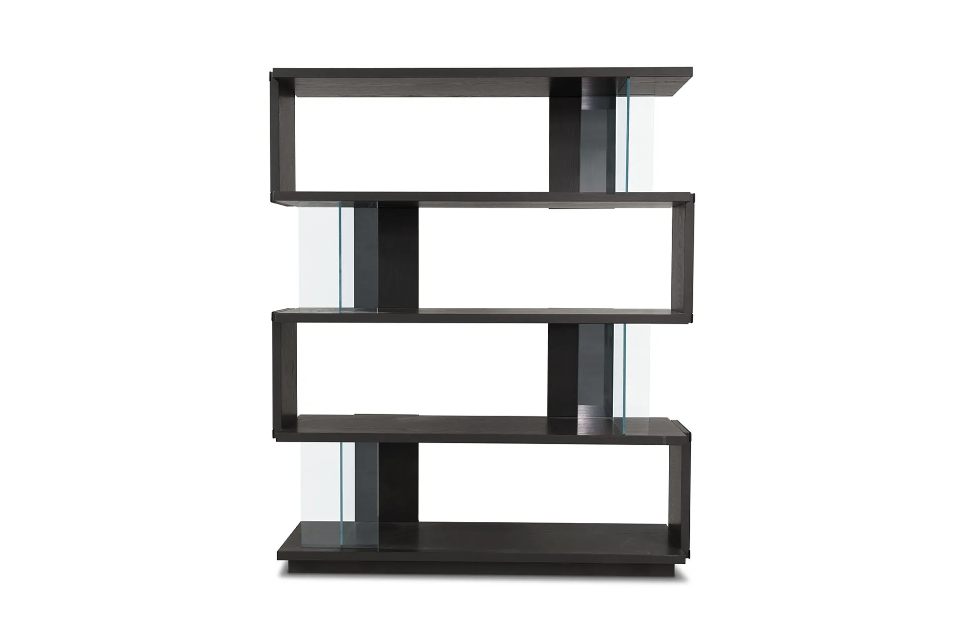 Libreria 24.35 Tosato da 135 cm vista dall'altro lato, su fondo bianco
