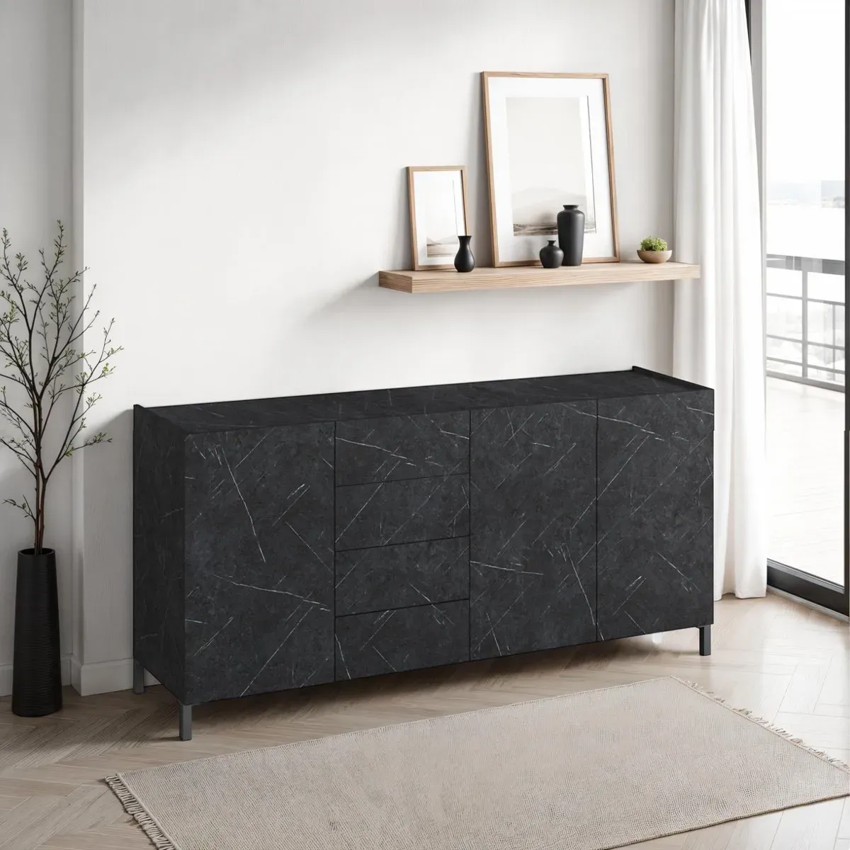 Madia Eddy Black Marble Tomasucci effetto marmo nero