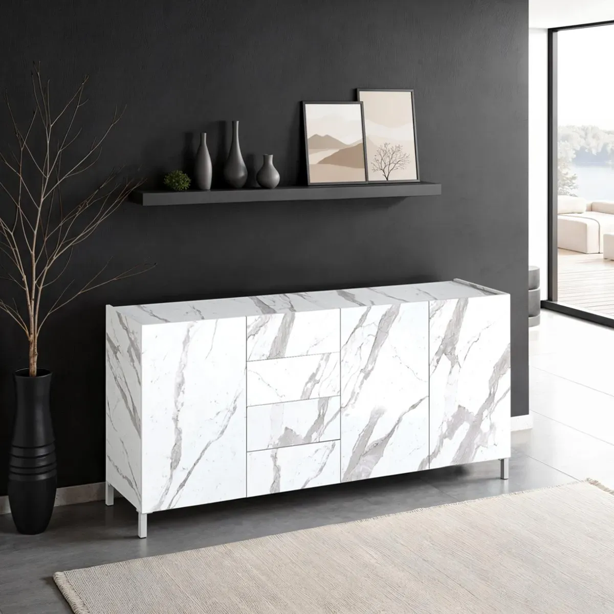 Madia Eddy White Marble Tomasucci effetto calacatta
