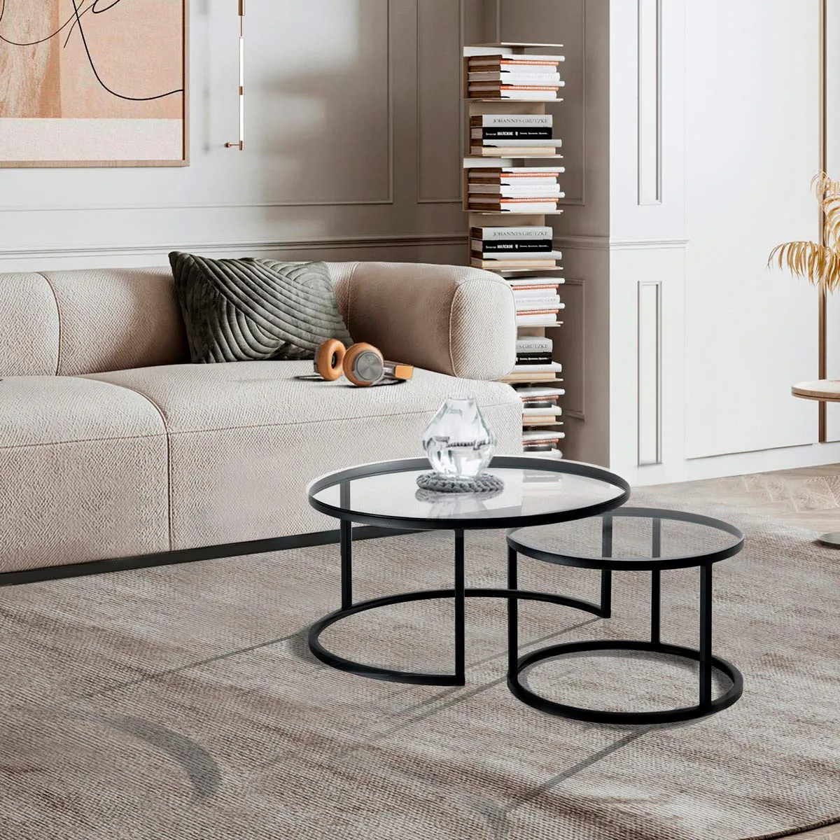 Set di tavolini Gabriel Evo Clear Tomasucci in vetro trasparente