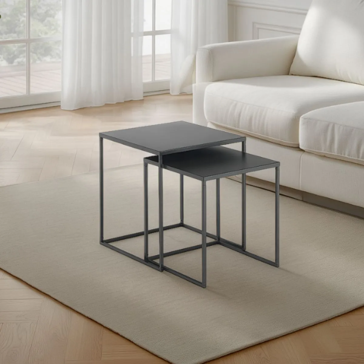 Set di due tavolini Thin Tomasucci antracite