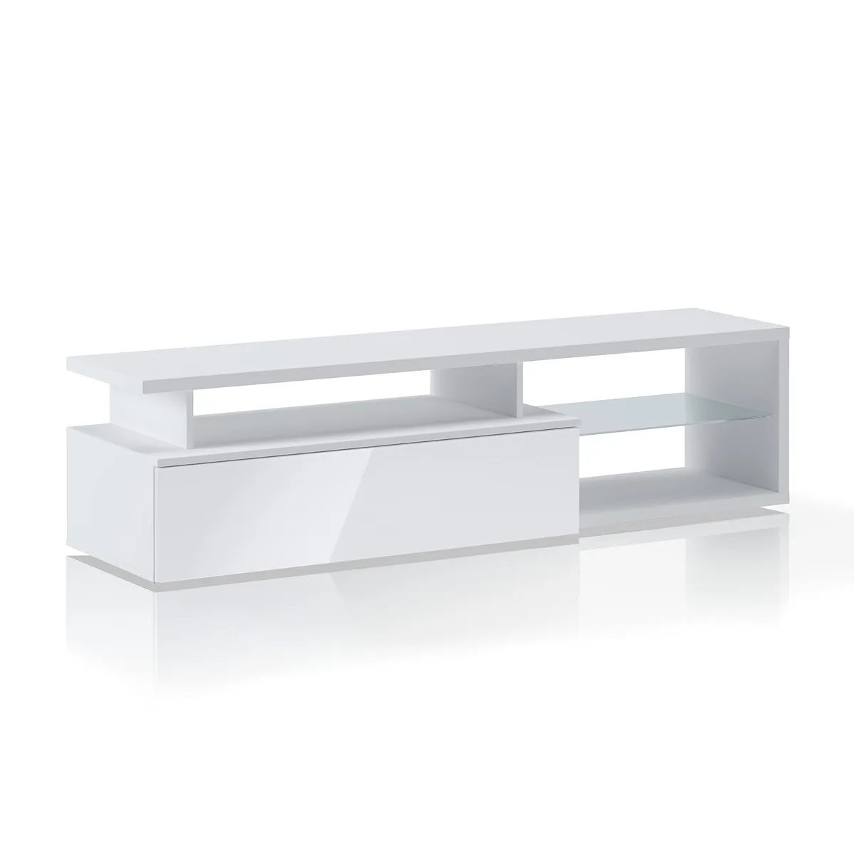 Porta TV Luky-B Tomasucci con ribalta lucida su fondo bianco