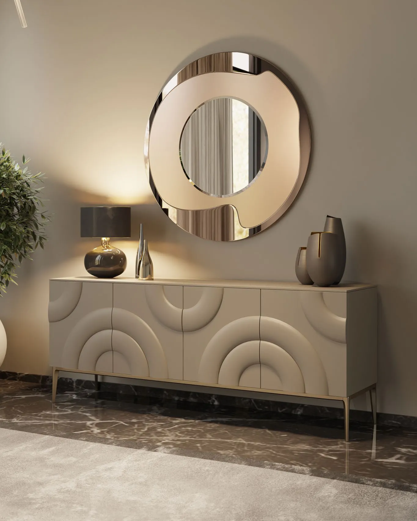 Madia Rainbow Zamagna Temptation tortora con specchio bronzo