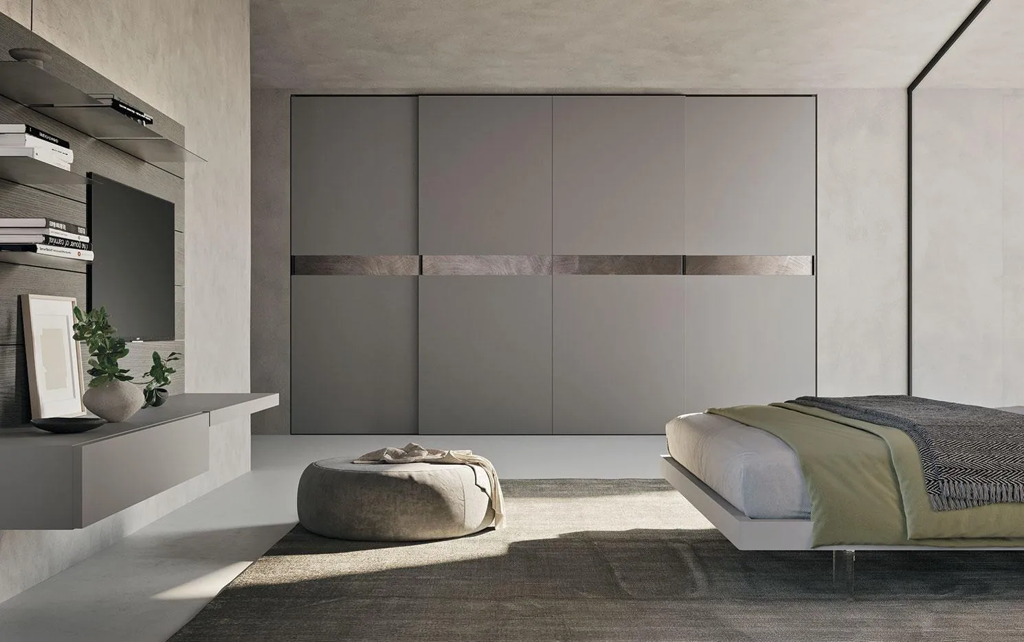 Armadio anta scorrevole 379 MobilGam con fascia color rame