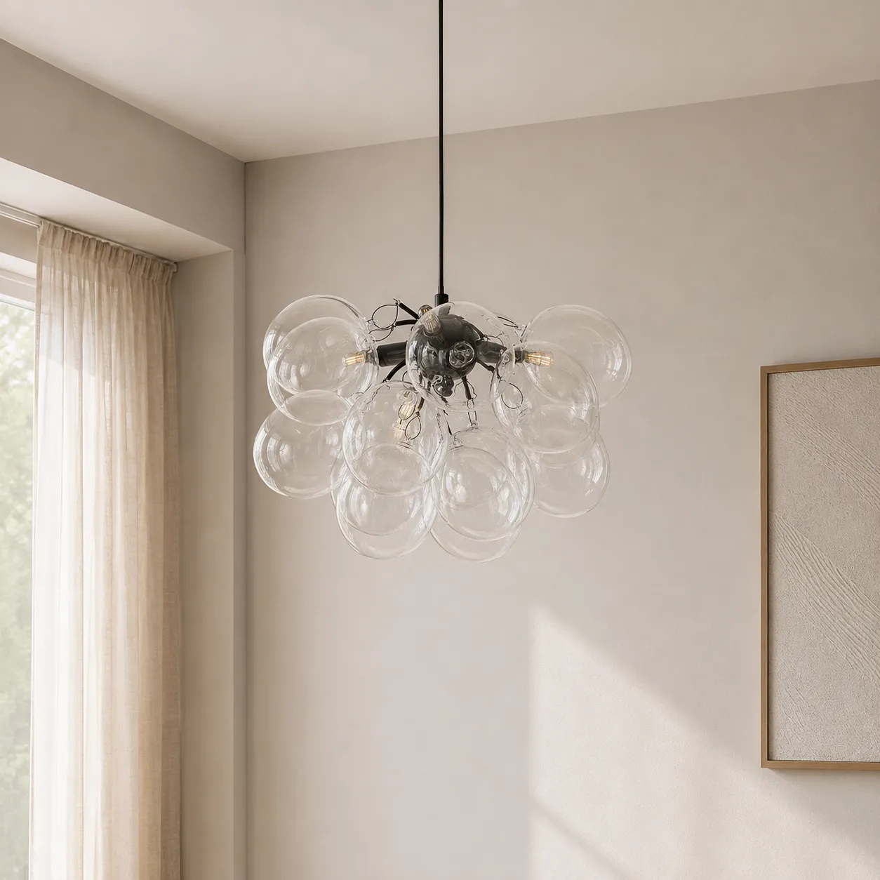 Lampadario Balloons Transparent Tomasucci in una sala