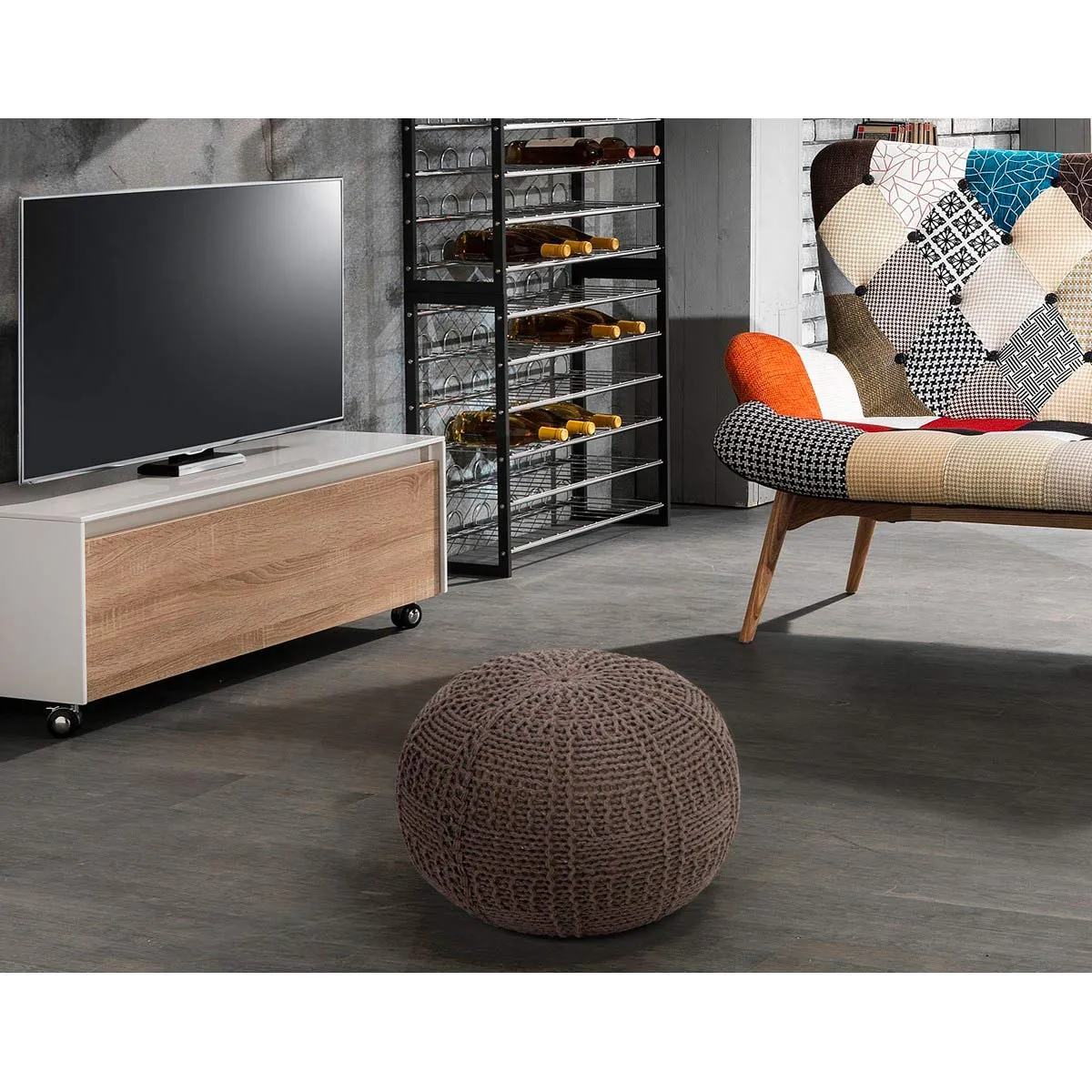 Pouf Handy Tomasucci tortora e azzurro