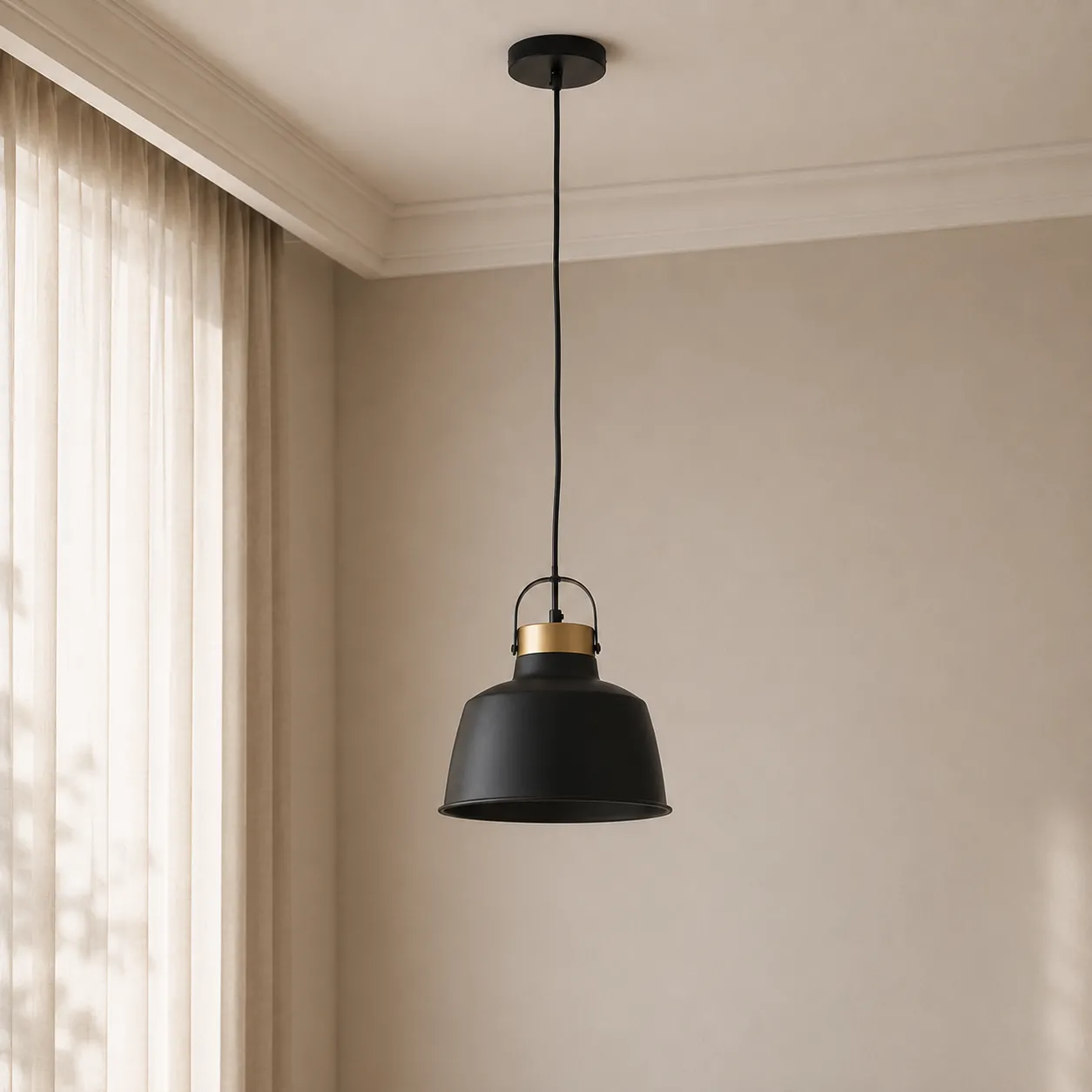 Lampadario Industrial Tomasucci in un ambiente chiaro