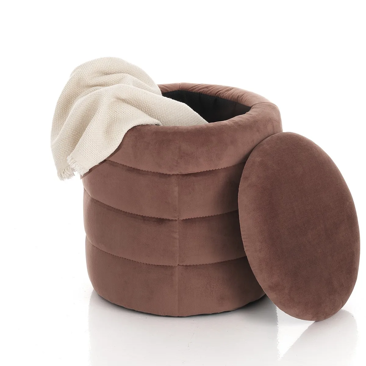 Pouf Gum Tomasucci aperto con plaid