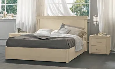 Letto in pannello Alexandra Arcadia Colombini color avorio con testata e pediera a riquadro