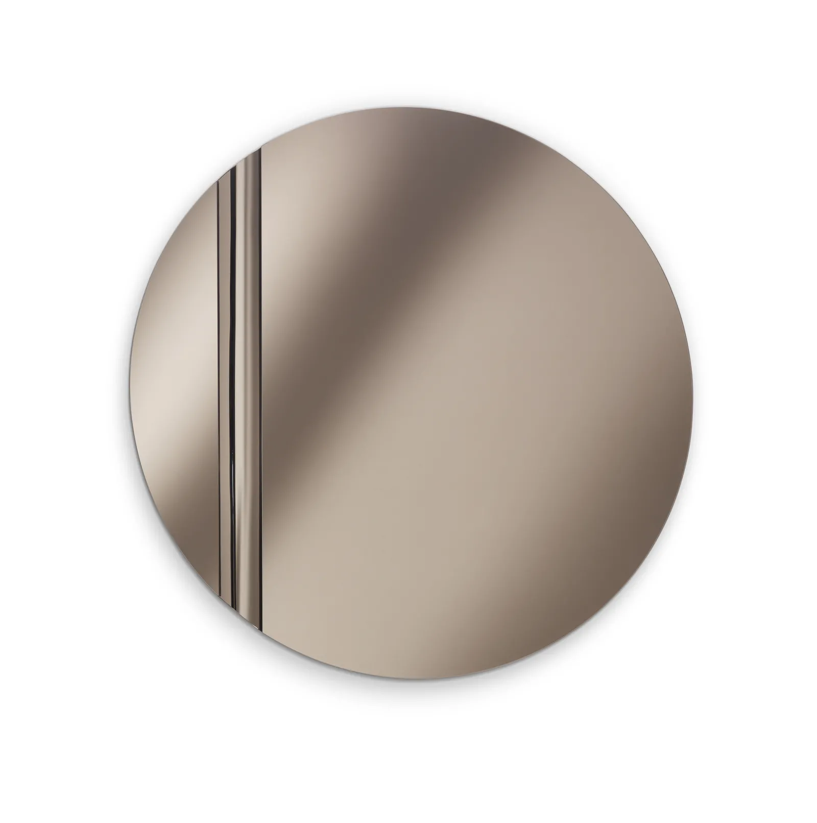 Specchio Coin Stones rotondo in finitura bronzo su fondo bianco