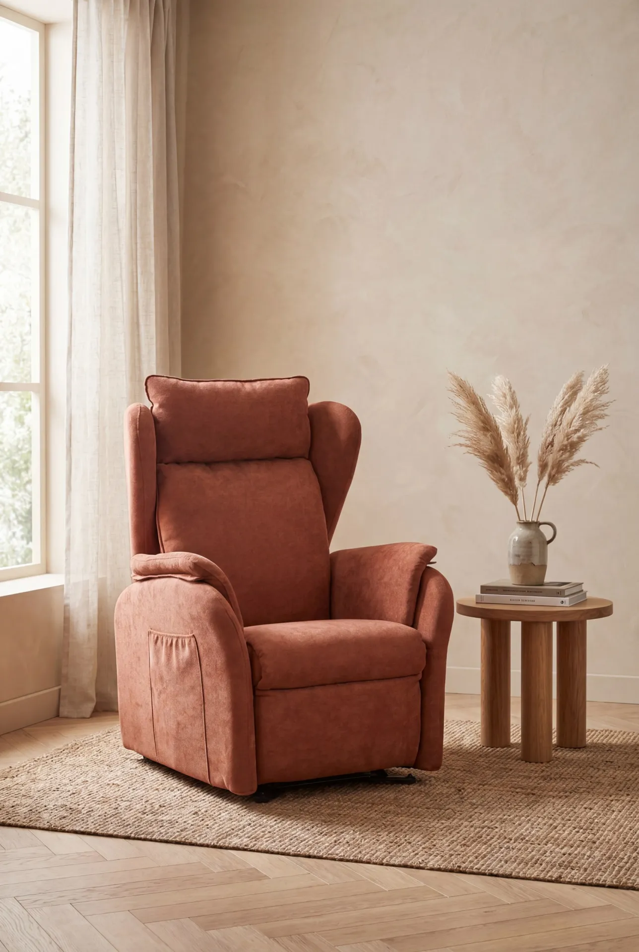 Poltrona relax alzapersona Giorgy Il Benessere color ruggine vicino a una finestra