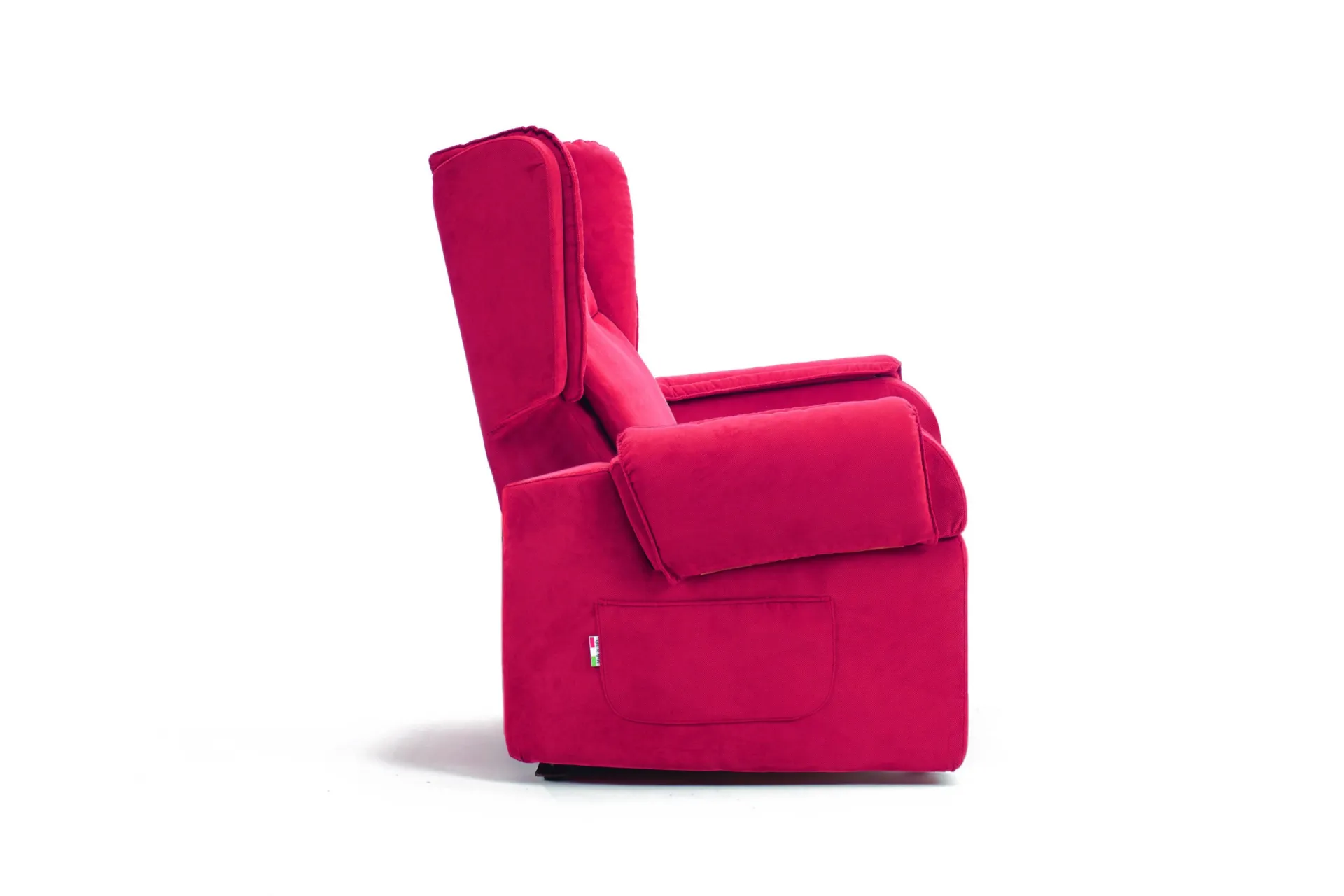Poltrona Isabel Plus Il Benessere fucsia vista di profilo