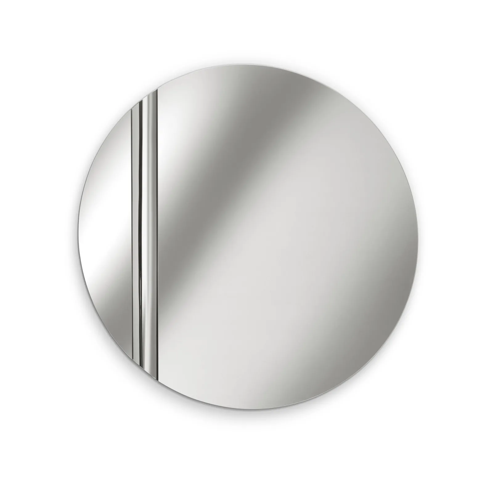 Specchio Coin Stones da 90 cm in finitura argento su fondo bianco