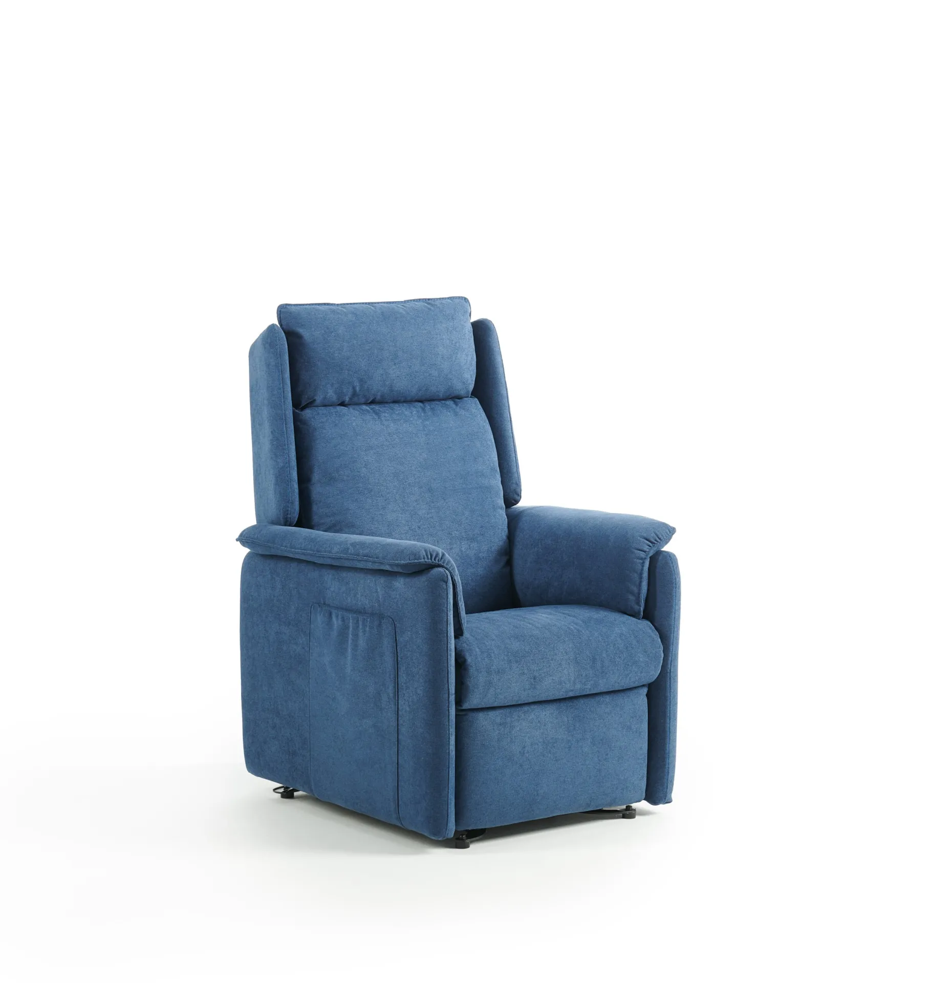 Poltrona Nicole Il Benessere in tessuto blu, chiusa