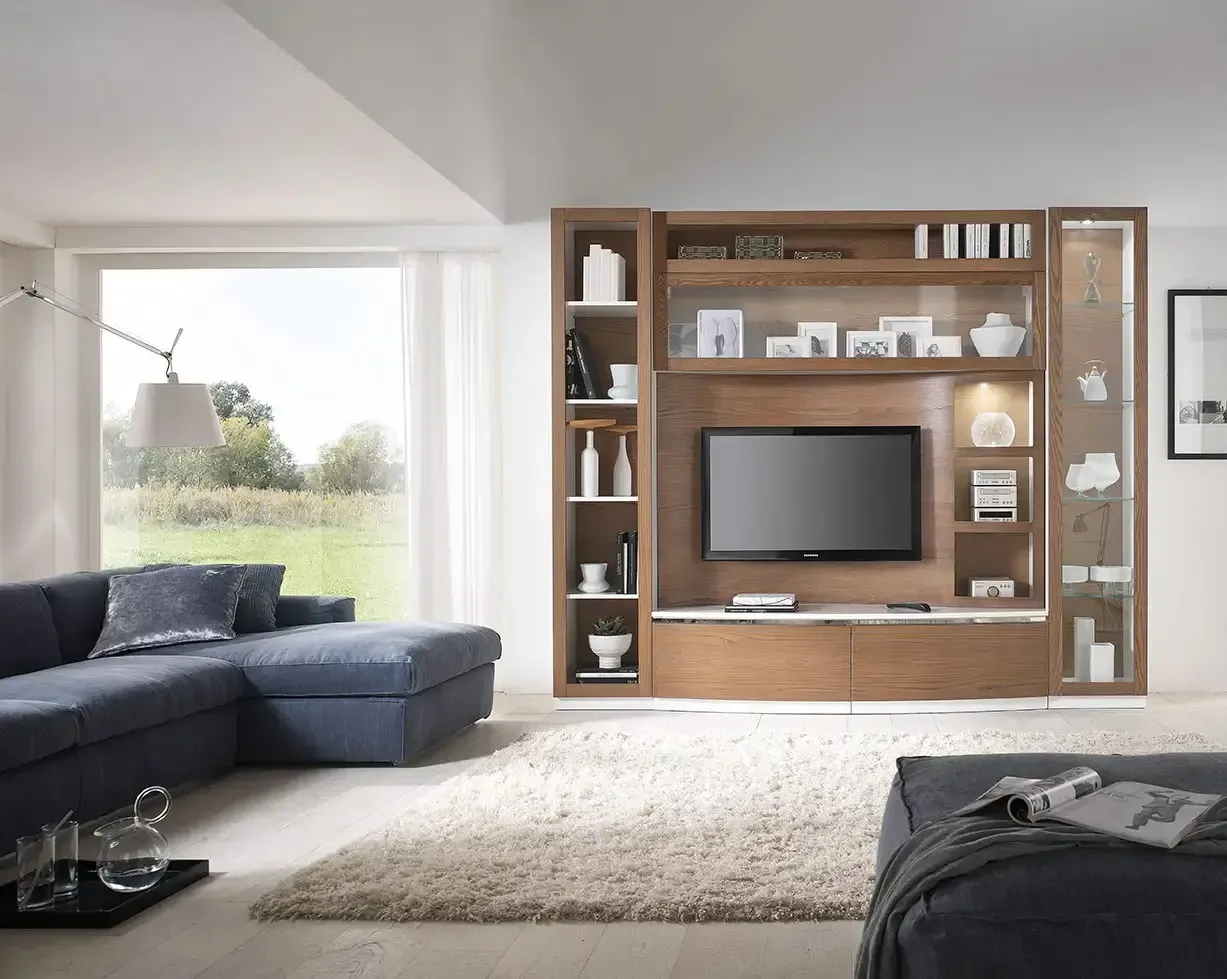 Parete Atmosphere Saber in frassino con libreria porta TV