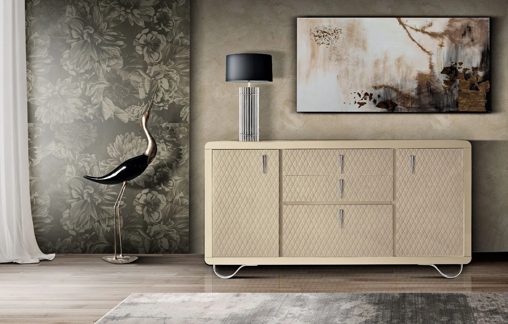 Credenza Elite Saber Jewels con frontali trapuntati