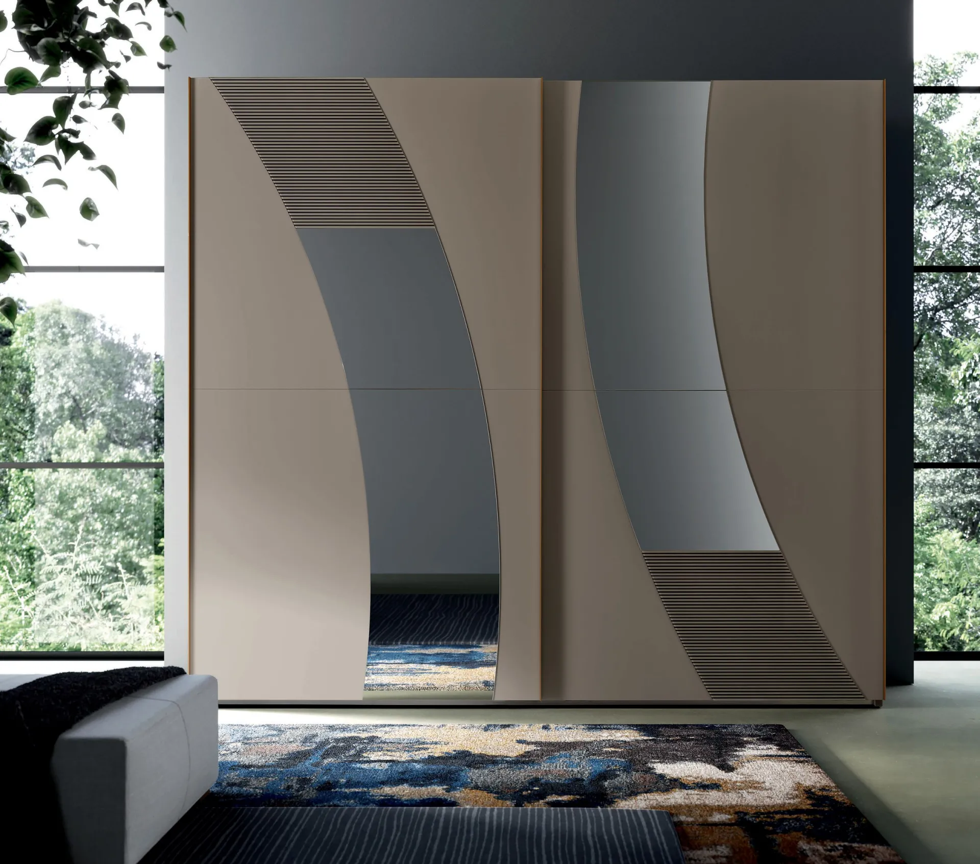 Armadio Round Saber della collezione Dorothy con maniglioni rame