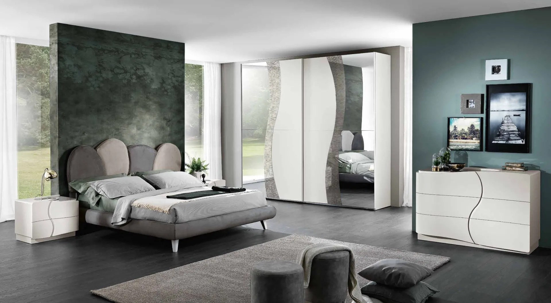 Camera Swing Saber con letto Newport e armadio a fasce