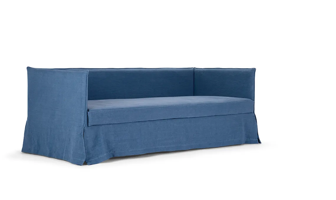 Divano Argo Domingo blu con rivestimento sfoderabile, senza cuscini