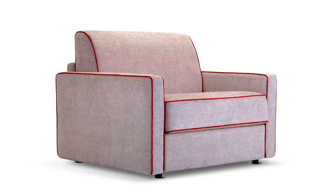 Poltrona letto Marie Domingo rosa vista di tre quarti