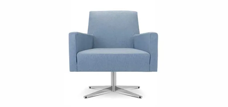 Poltrona Boston Domingo azzurra su base girevole