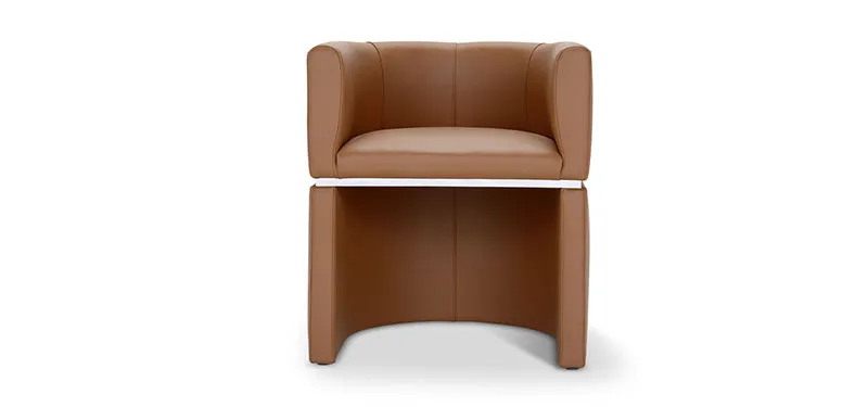 Poltroncina Dinah Domingo small color cuoio, vista frontale
