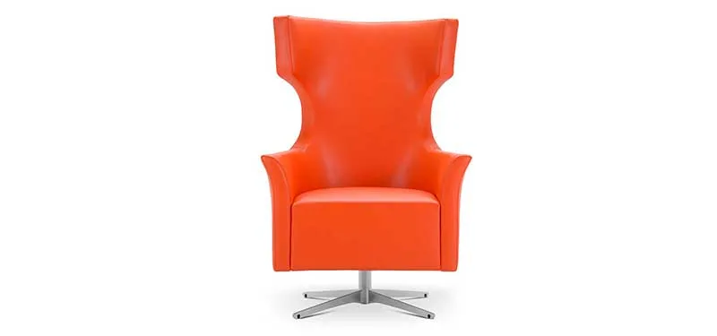 Poltrona Kari Domingo arancio su base cromata