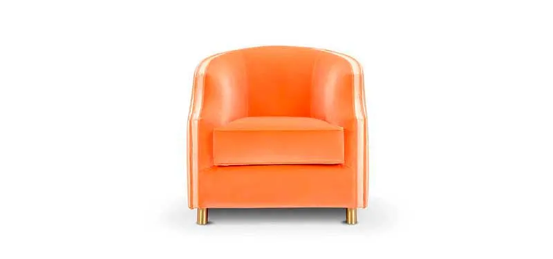 Poltroncina Cleio Domingo arancio su fondo bianco
