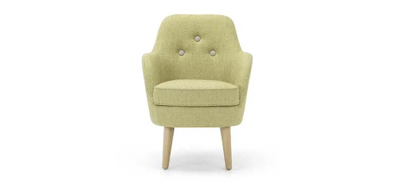 Poltroncina Cornell Domingo verde salvia, vista frontale