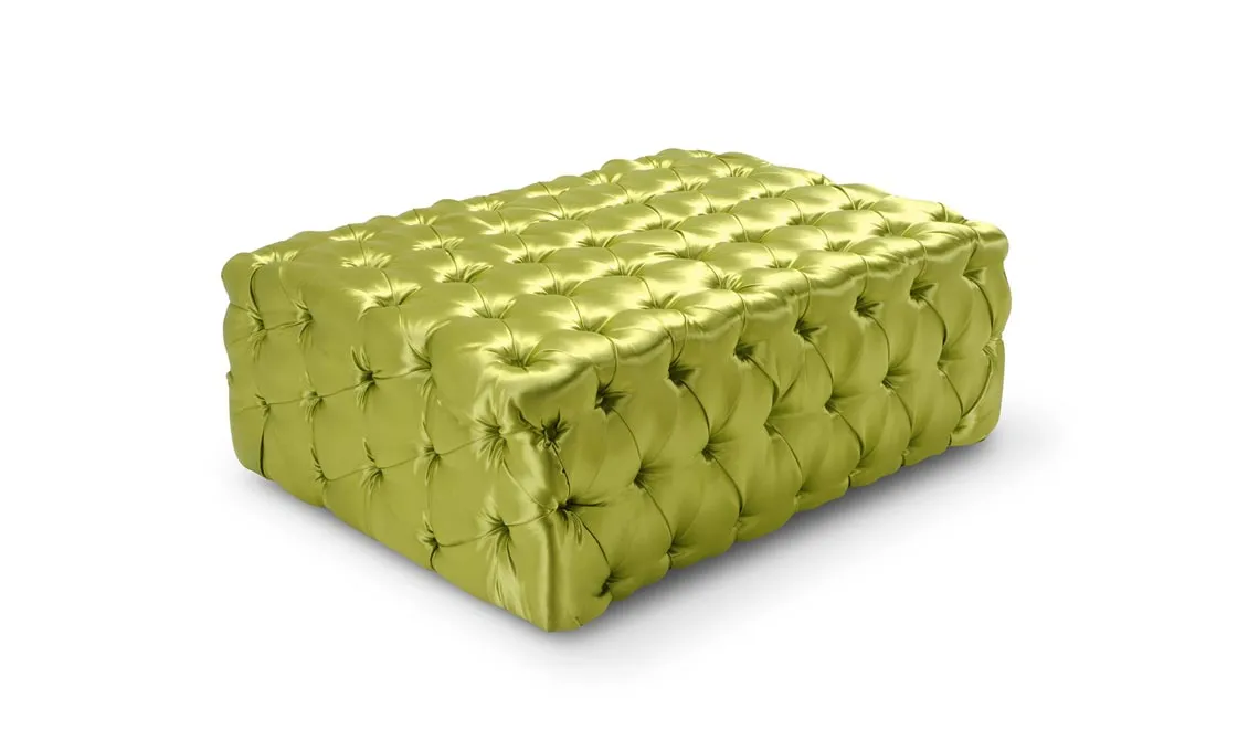 Pouf Malvina Domingo in velluto verde lime