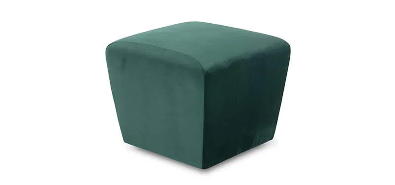 Pouf Frank Domingo verde in versione rettangolare