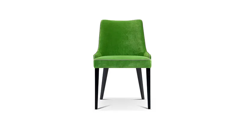 Sedia Pat Domingo verde con gambe nere