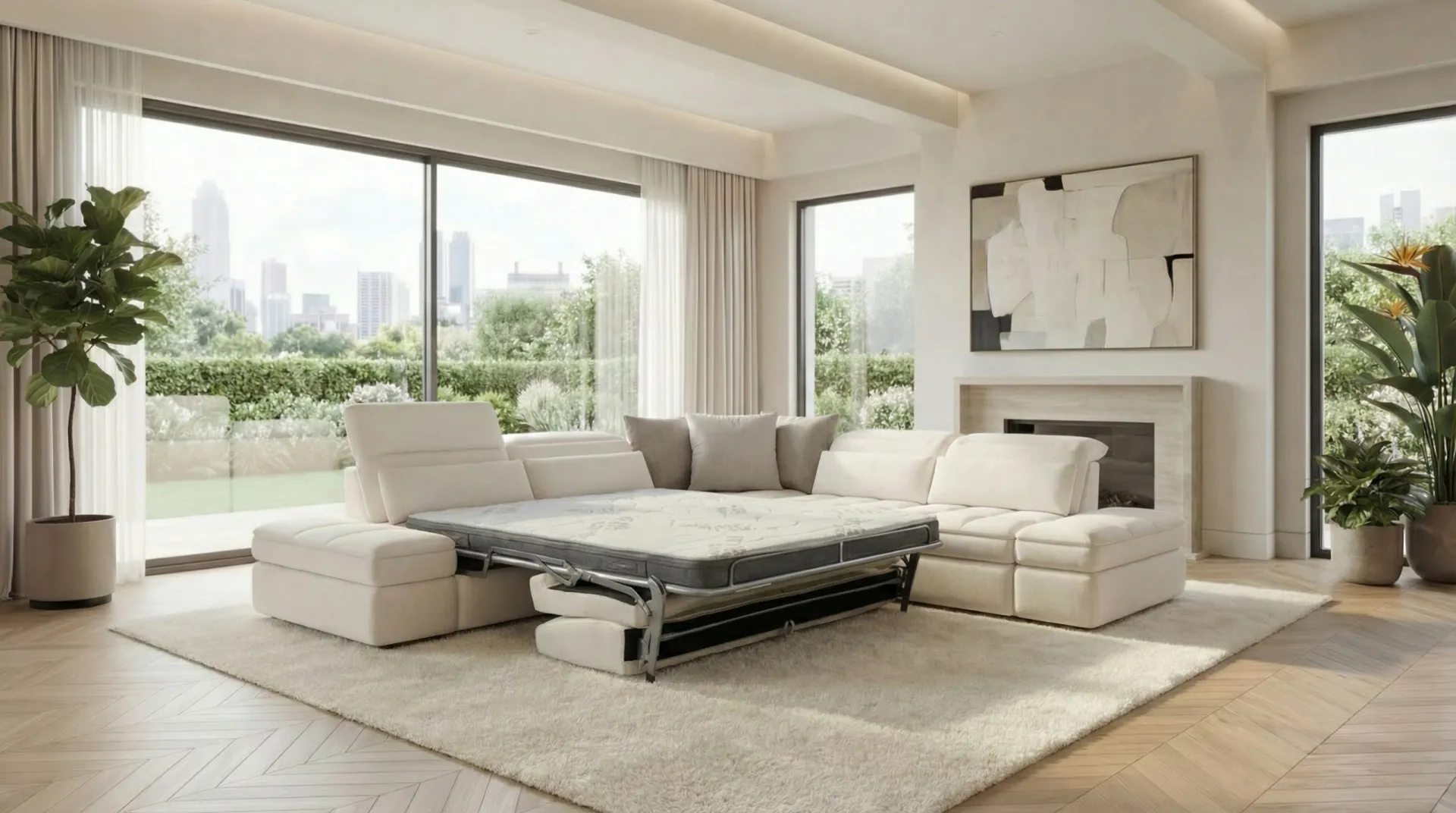 Divano Moving Il Benessere con elemento letto aperto