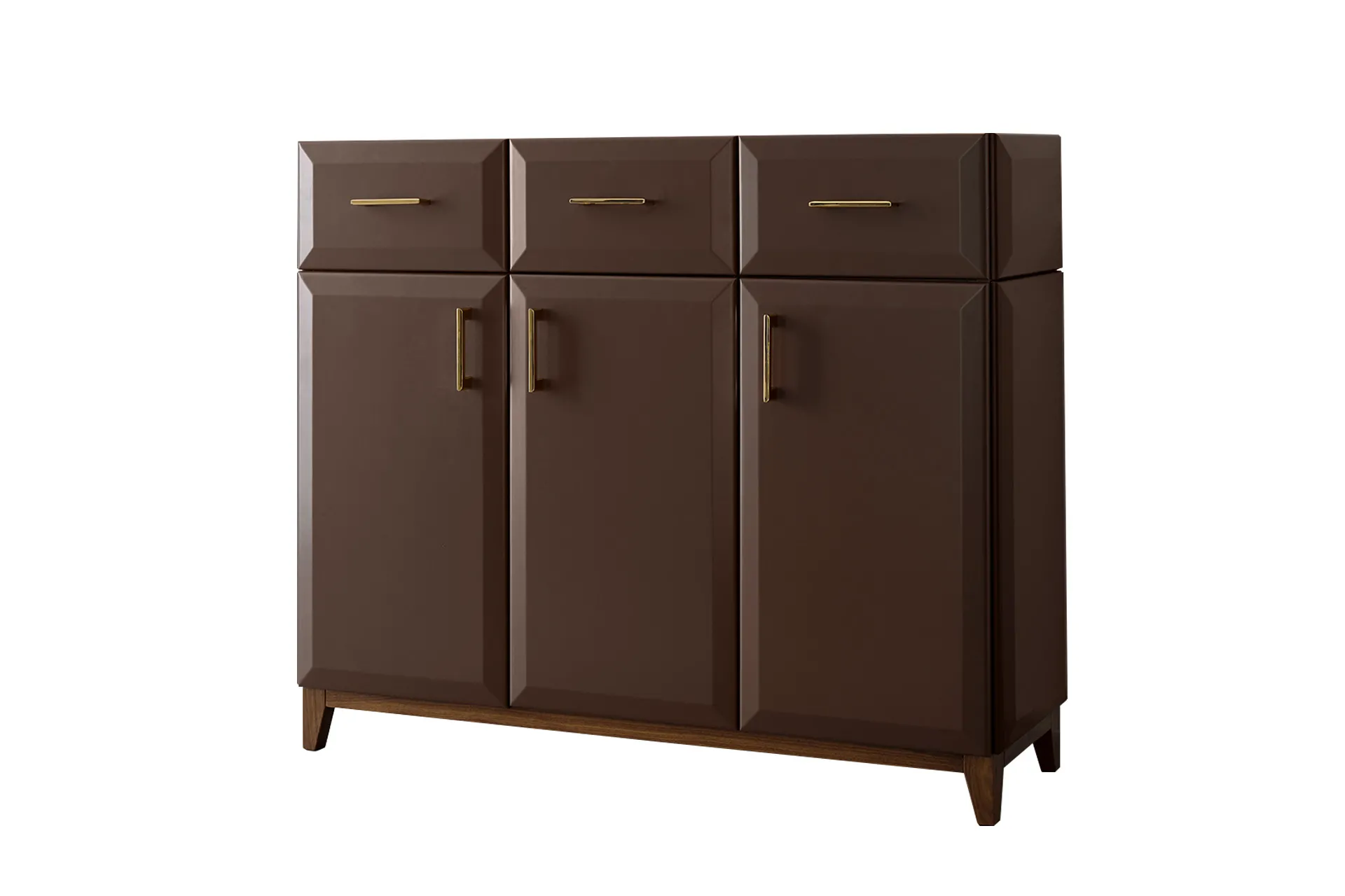 Credenza 23.205 Tosato su fondo bianco con tre ante e tre cassetti laccati