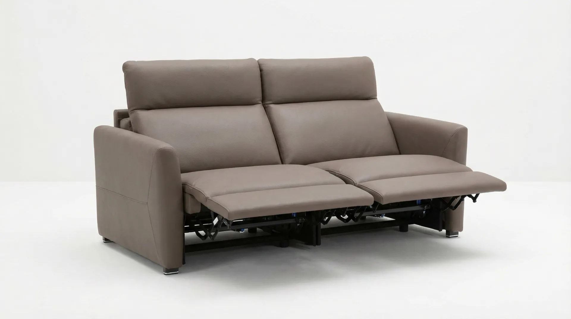 Divano relax Texas Il Benessere in pelle marrone con sedute aperte