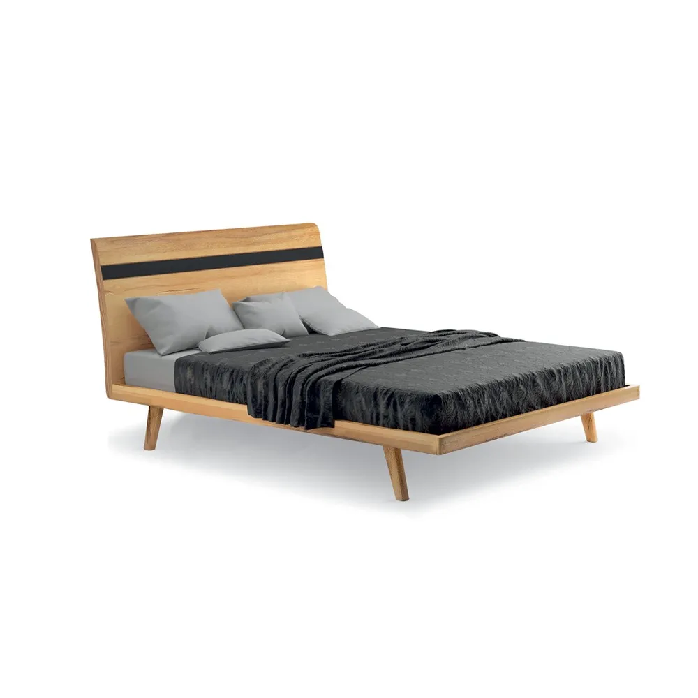 Letto Berlino Le Fablier in rovere naturale su fondo bianco