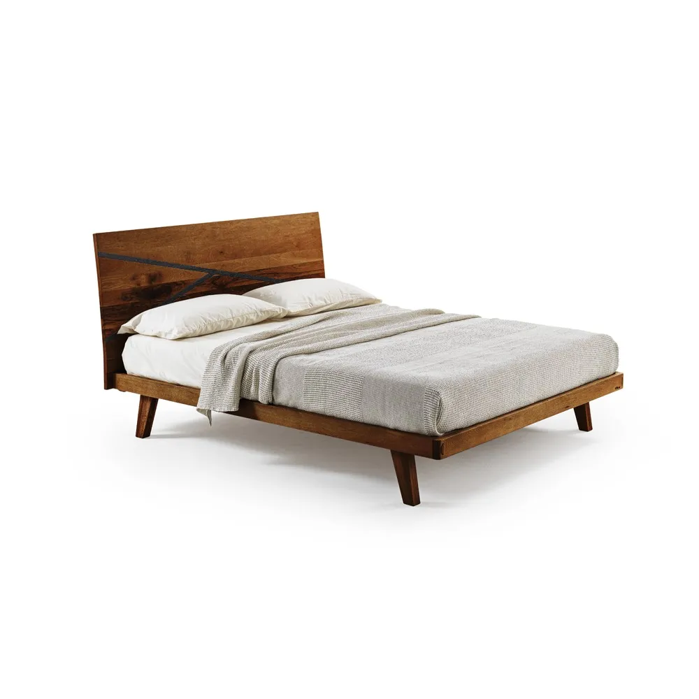 Letto Madeira Le Fablier in rovere tabacco, scontornato