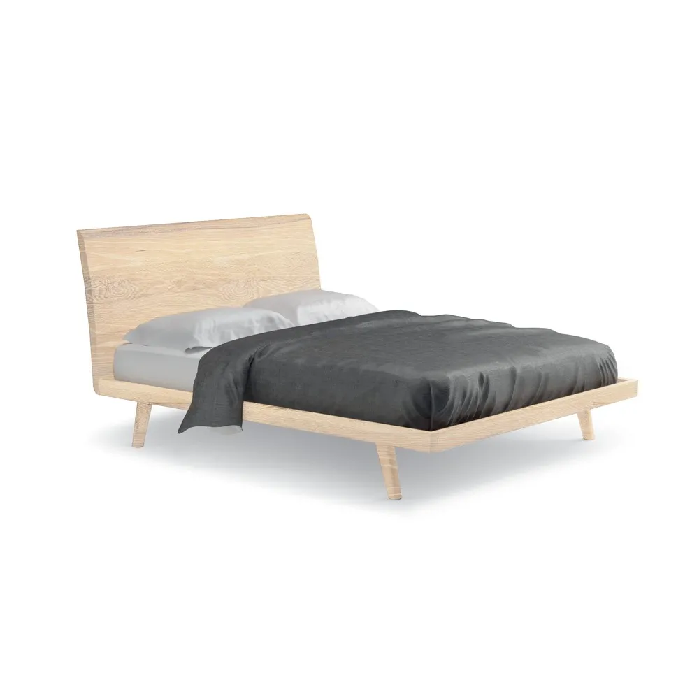 Letto Milano Le Fablier in rovere lavato bianco su fondo bianco