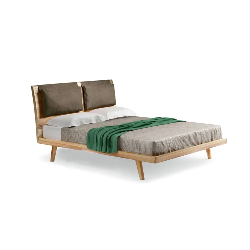 Letto Stoccolma Le Fablier in rovere naturale su fondo bianco