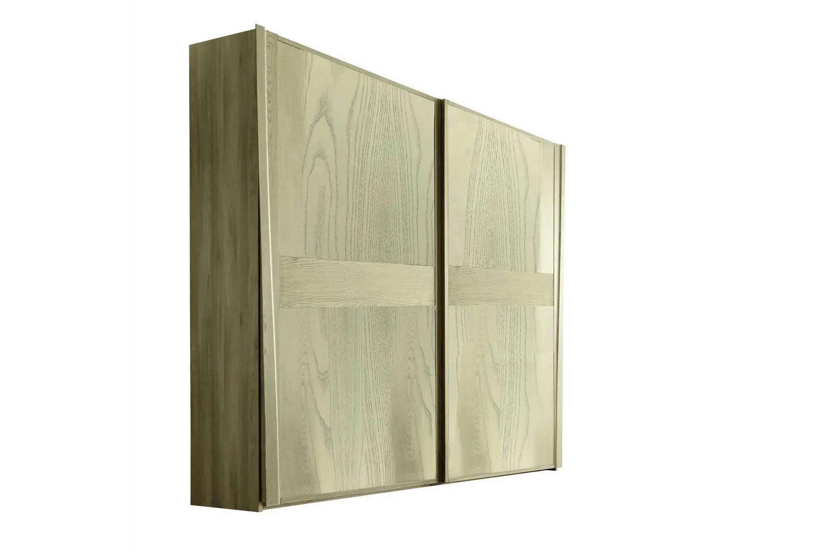 Armadio Tosato 217.06 a due ante in legno grigio, su fondo bianco