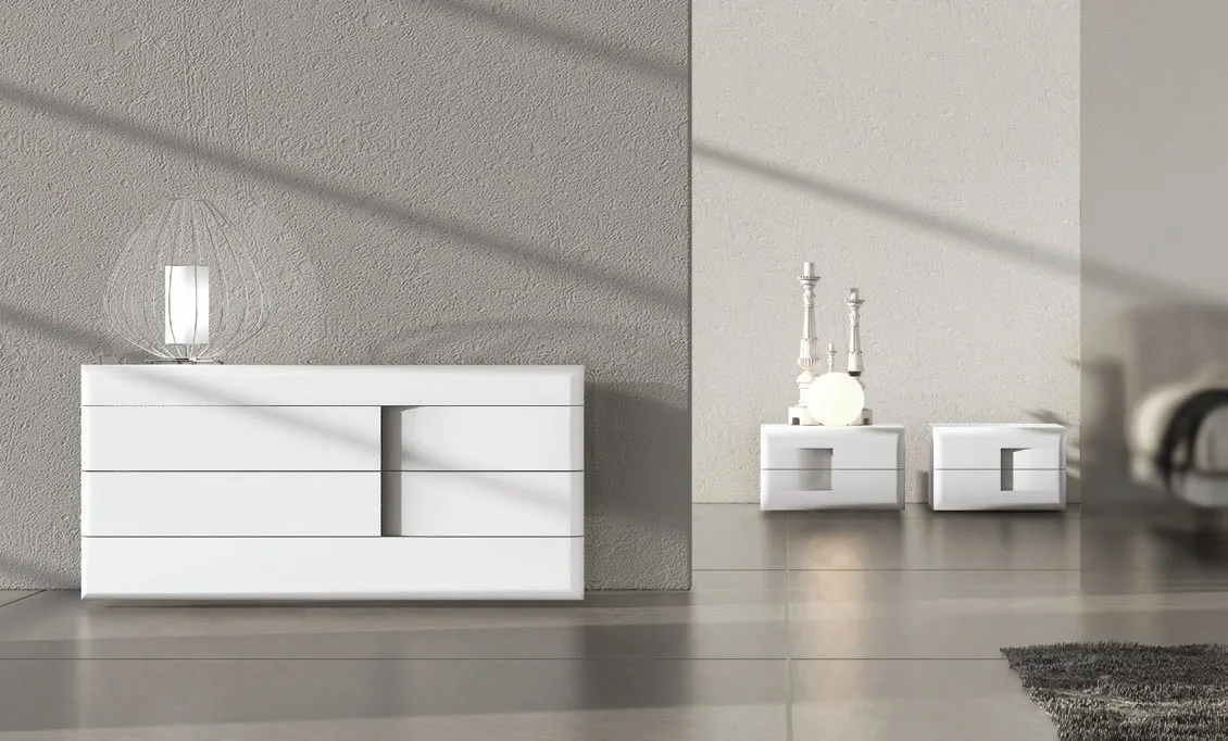 Comò e comodini Prestige Voltan in laccato opaco bianco