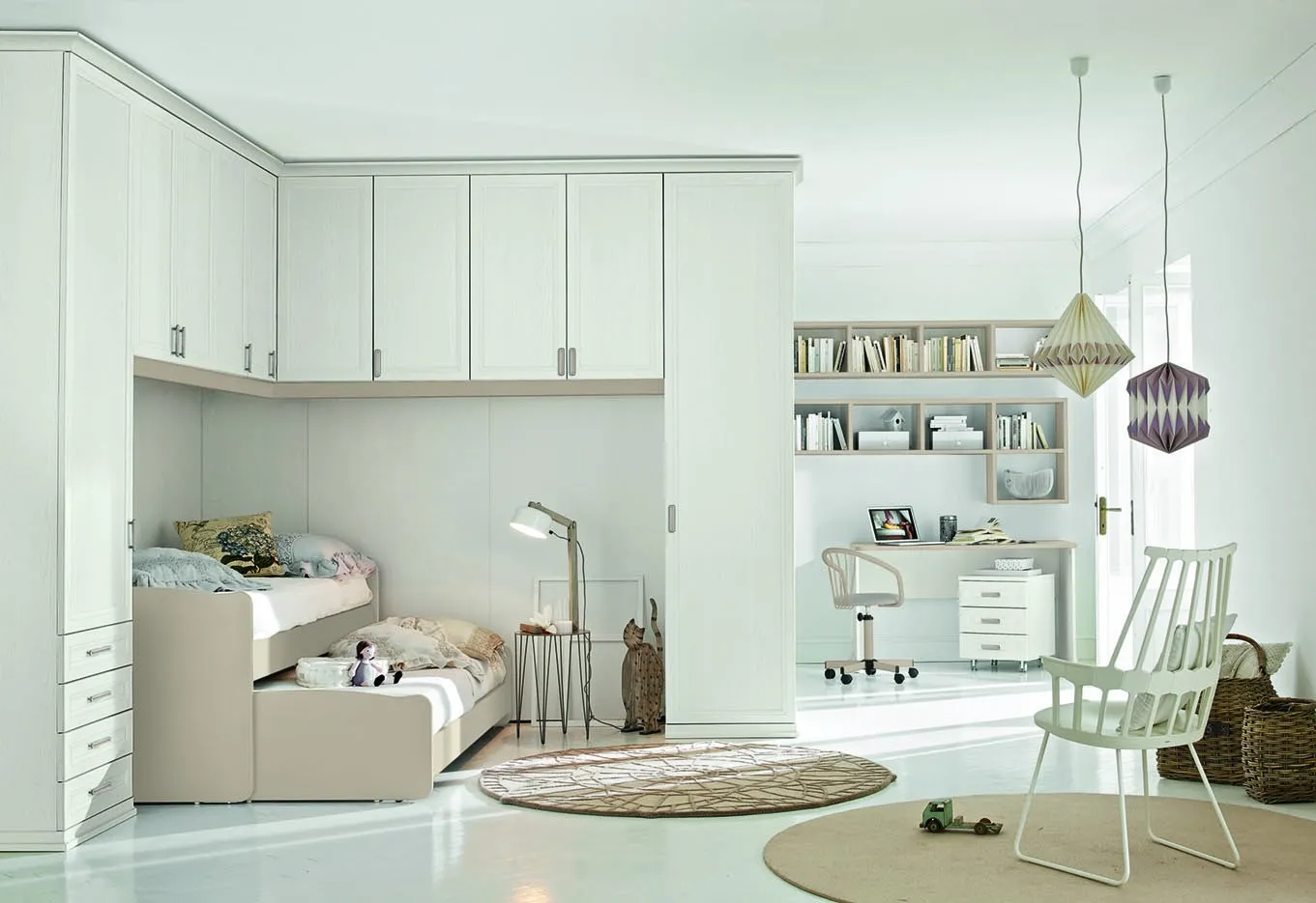Letto multifunzione Venere Colombini con letto estraibile sotto il ponte, Arcadia AC031