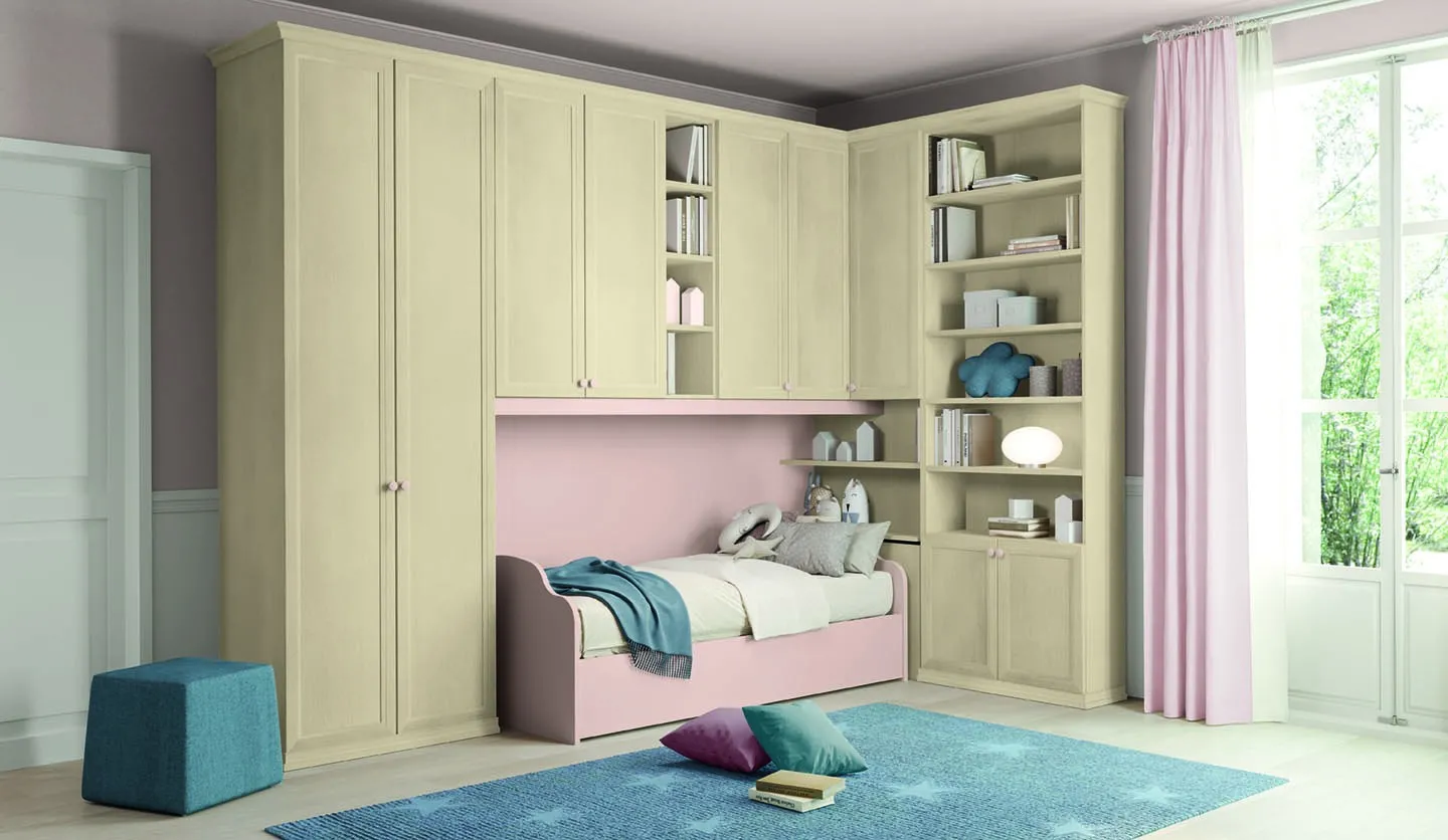 Ponte Arcadia AC029 Colombini color legno chiaro con letto rosa